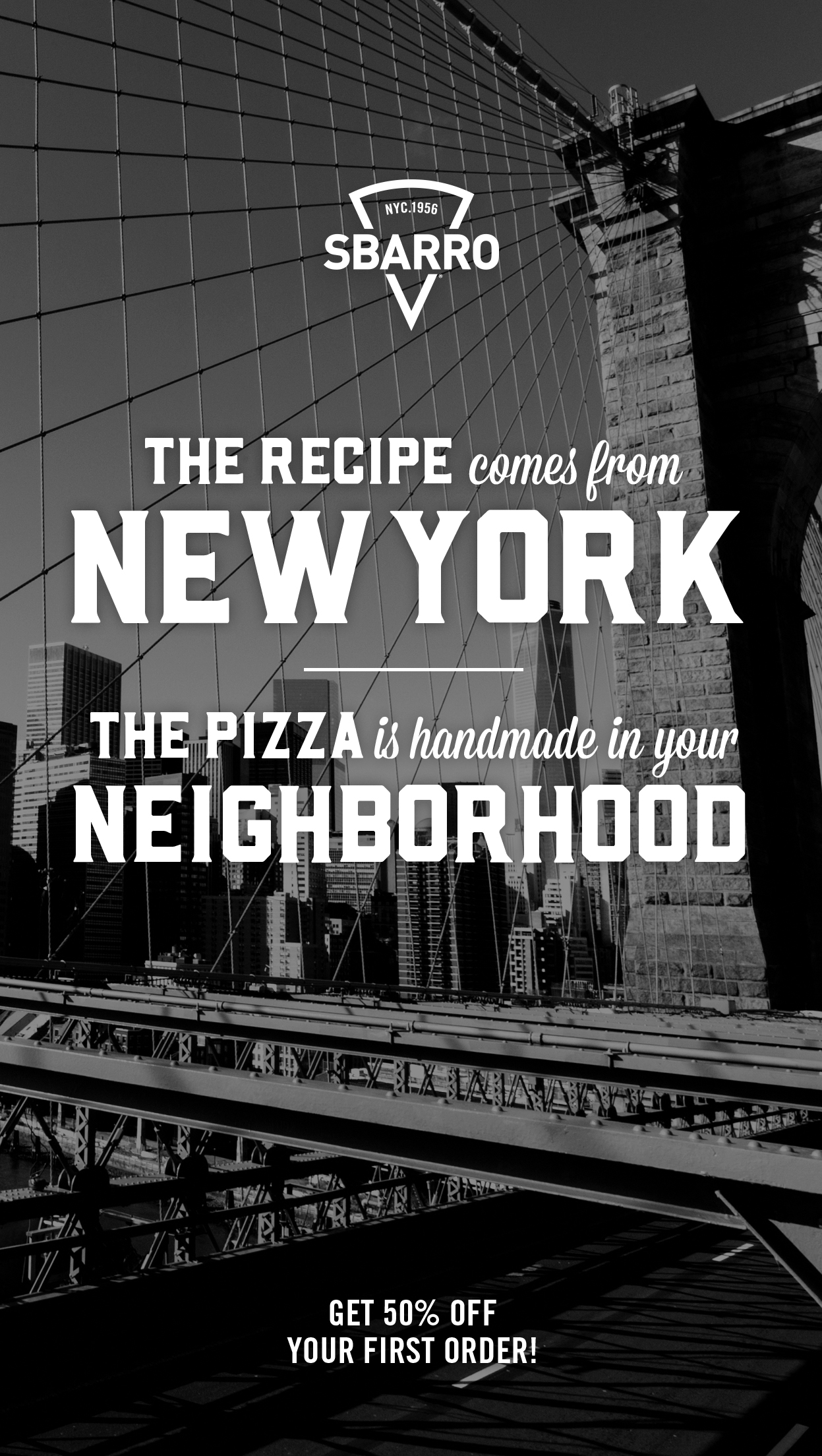 Sbarro Home of the Signature XL NY Style Pizza