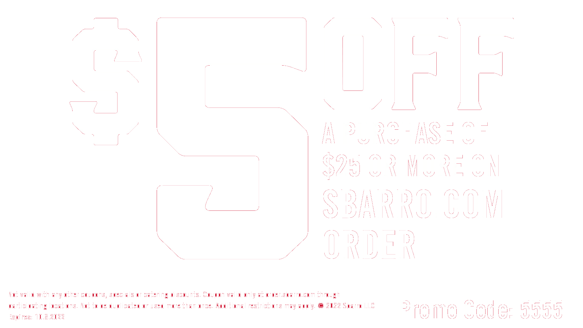 $5 Off on Orders of $25+ At Participating Stores for a Limited Time Only